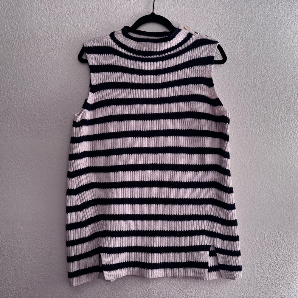 LOFT Striped Sleeveless Knit Sweater – Size Small